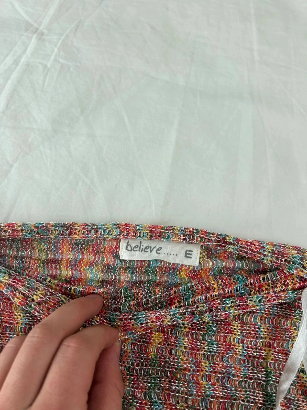Top multicolor vintage believe em lã – photo 6